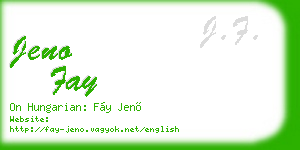 jeno fay business card